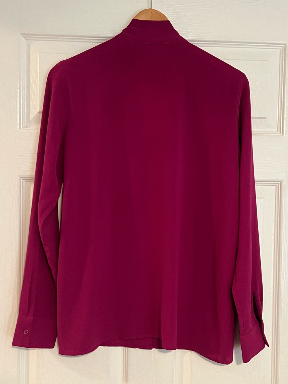 Ann Taylor Tie-Neck Blouse - Magenta - Picture 4 of 8